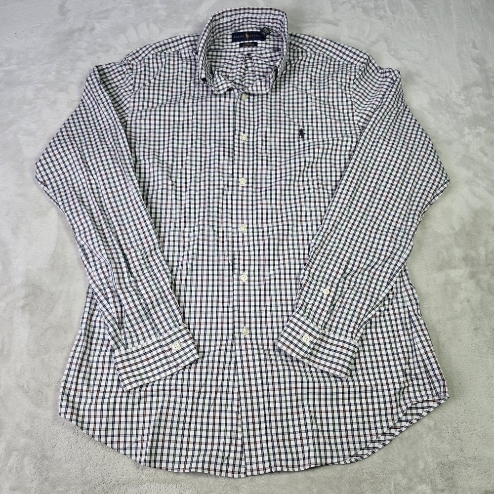 Lot Of 2 Polo Ralph Lauren Calssic Fit Performance Sz Lg Plaid Striped - Picture 2 of 14